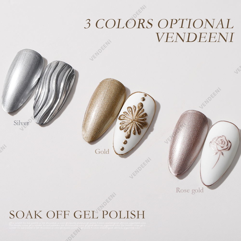 VDN Free Sample Metallic Painting Gel Polish Soak Off UV/LED Nails Products Private Label Gel Nail Polish