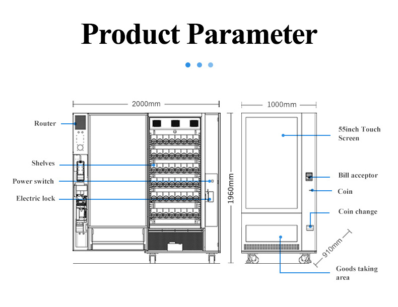 Fully Automatic Packaged Goods Vending Machine with Touch Screen