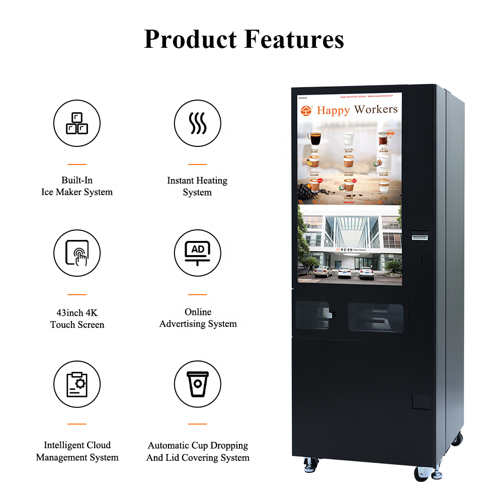 Big Coffee and Hot Drinks Vending Machine Espresso Coffee Making Vending Machine