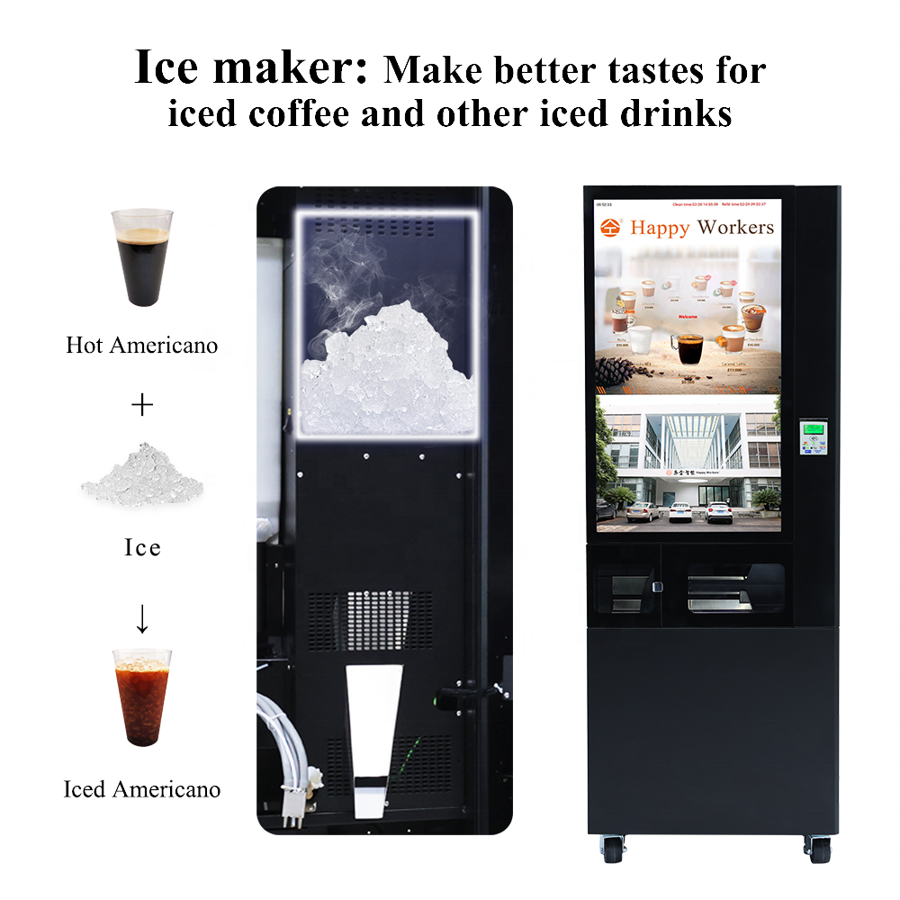 Automatic Freshly Espresso Hot and Iced Coffee Vending Machine for Public Place