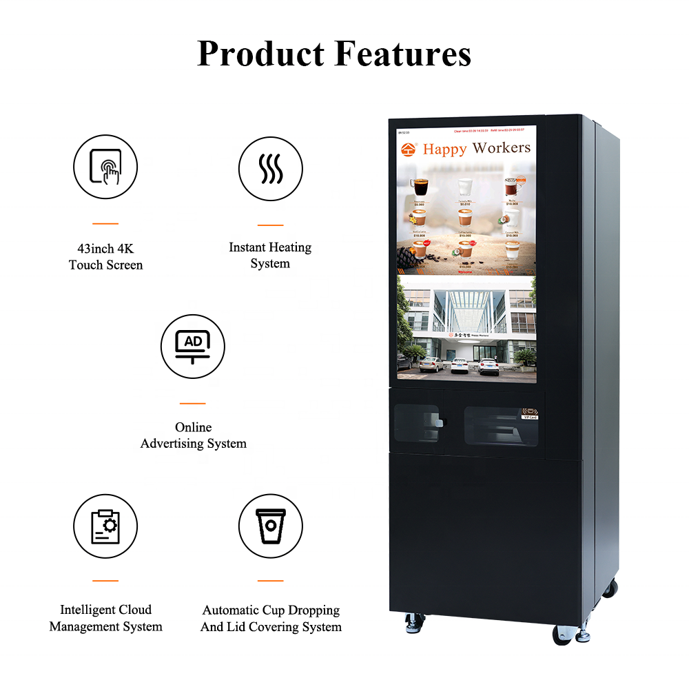 Commercially Freshly Grinding Hot Americano Cappuccino Coffee Vending Machine Automatically