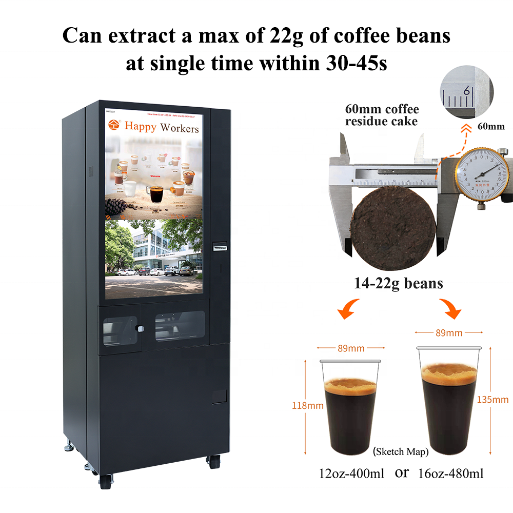 Commercially Freshly Grinding Hot Americano Cappuccino Coffee Vending Machine Automatically