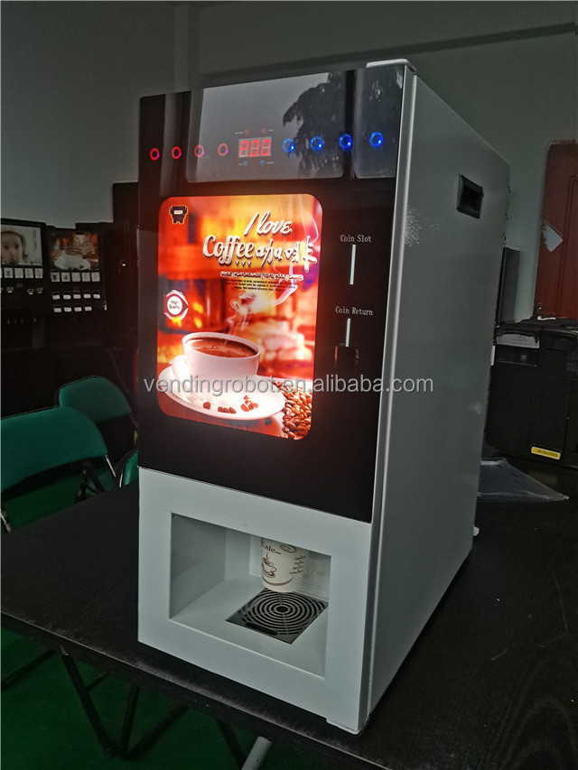 China Manufacturer Auto Cup Coin Operated Instant Premixes Tea Coffee Vending Machine WF1-303V-E