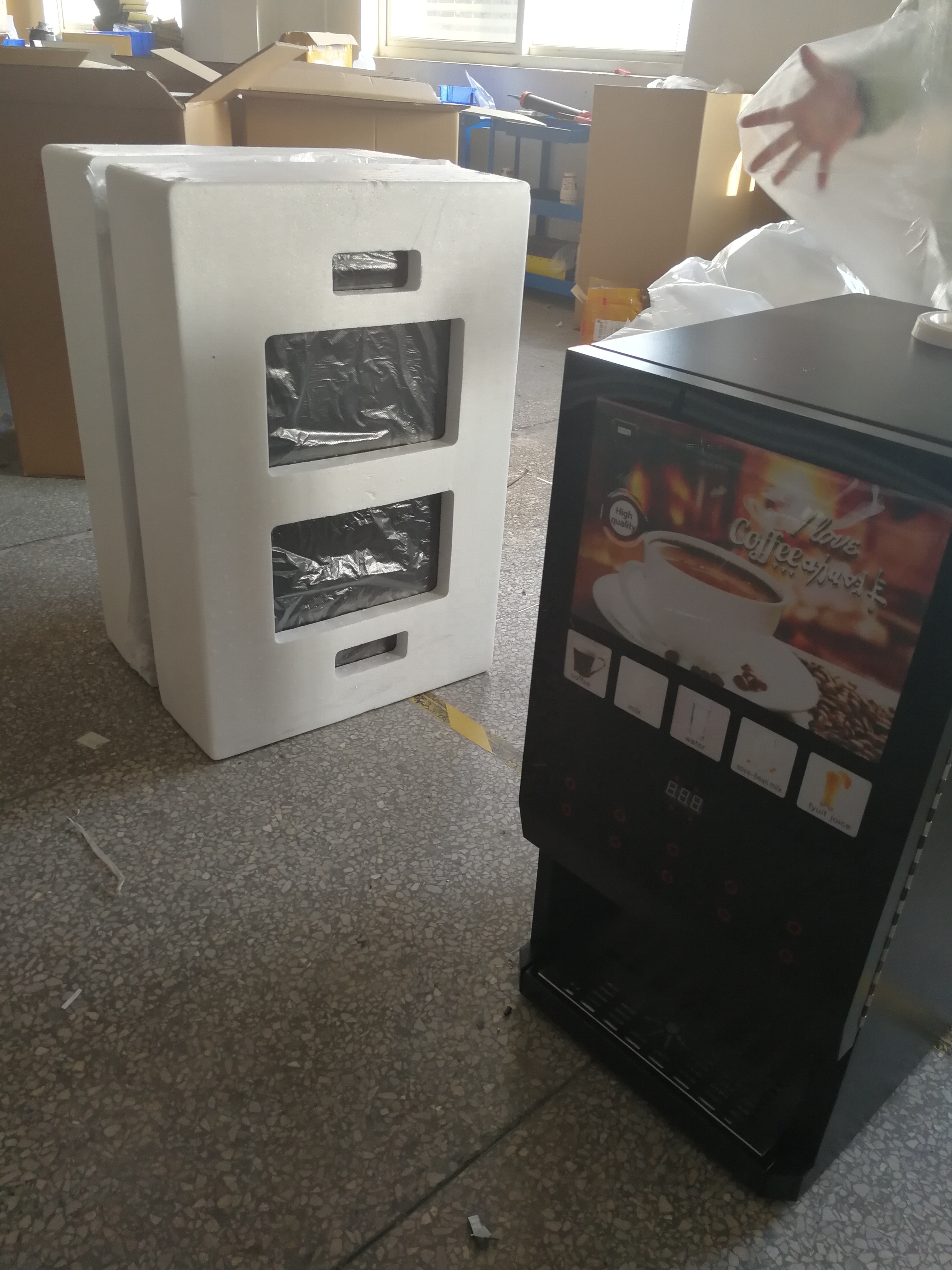 10 selection hot coffee and tea touch button with light box mocha espresso milk coffee vending machine WF1-505B