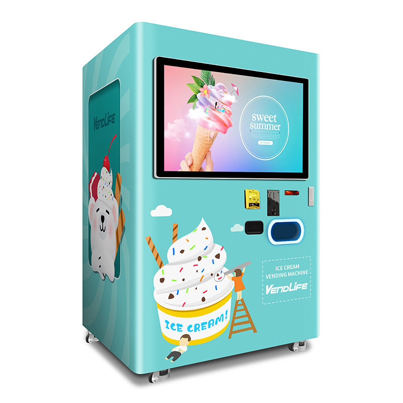 Auto frozen yogurt soft ice cream vending machine with credit card payment coin operated