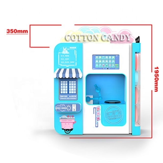 Vendlife Commercial earn money make Marshmallow cotton candy robot machine kids full automatic cotton candy vending machines