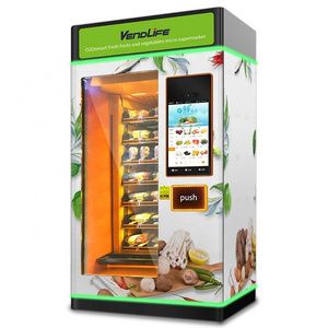 Fresh Salad Milk Newspaper Beer Soda Medicine Book Vending Machine with Electronics Touch Screen