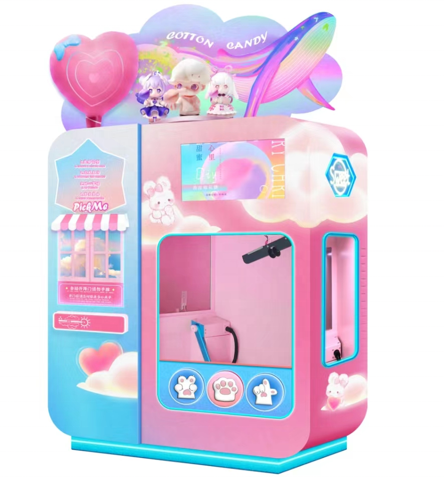 Customized Auto Selling Machine Vendlife Fast Food Vending Machines for Candies Halal Marshmallow Cotton Candy Sweets Machine