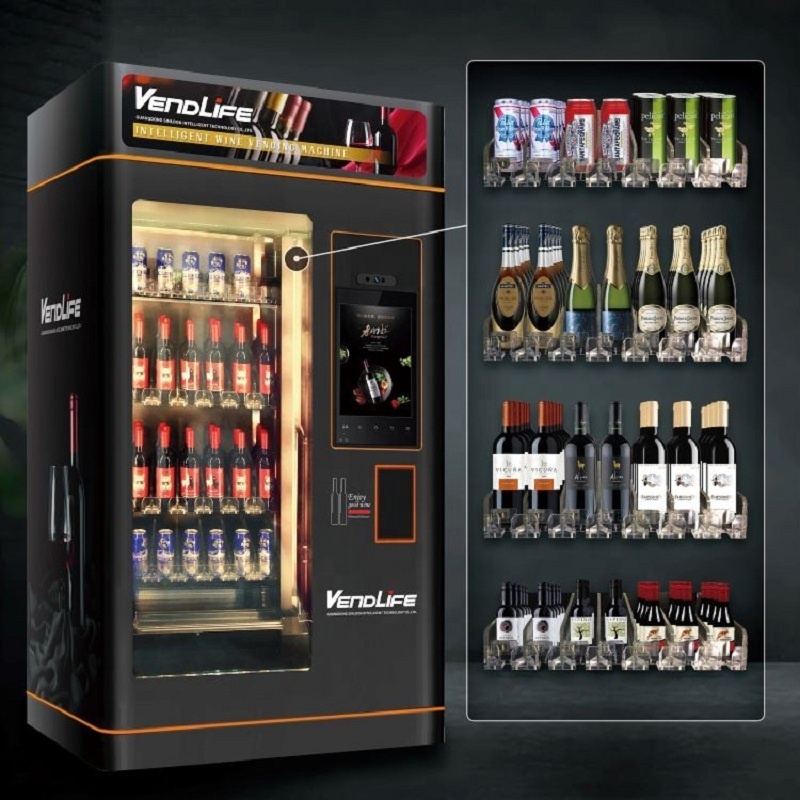 Vendlife Antique Alcohol Anti Theft Vending Machine Smart Glass Bottle champagne vending machine