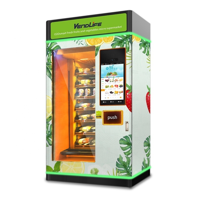 Fresh Salad Milk Newspaper Beer Soda Medicine Book Vending Machine with Electronics Touch Screen