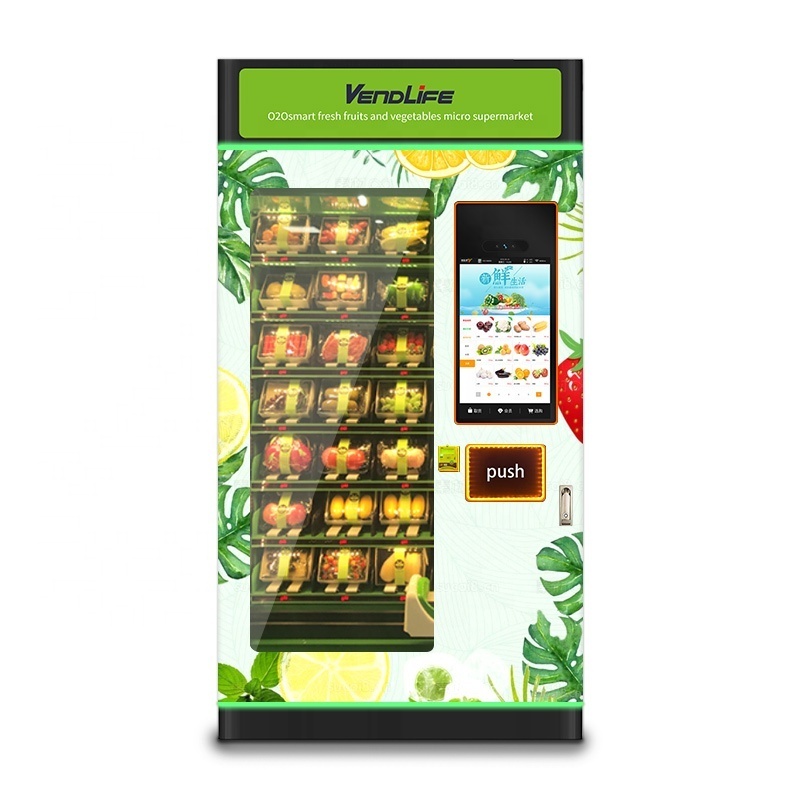 Fresh Salad Milk Newspaper Beer Soda Medicine Book Vending Machine with Electronics Touch Screen