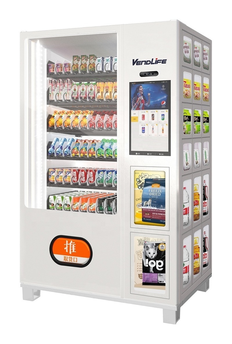 American supermarket unattended vending snack and drink chocolate Milk tea smoothie vending machines