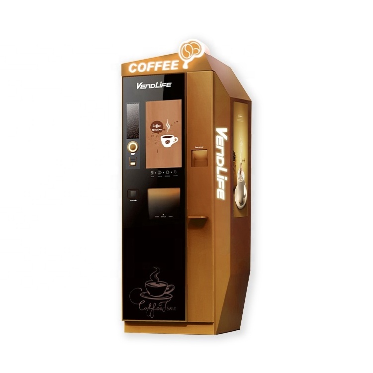 Vendlife Coffee Maker Auto Freshly Ground Brewed Espresso Cappuccino Coffee Vending Machine  Bubble Tea Machine