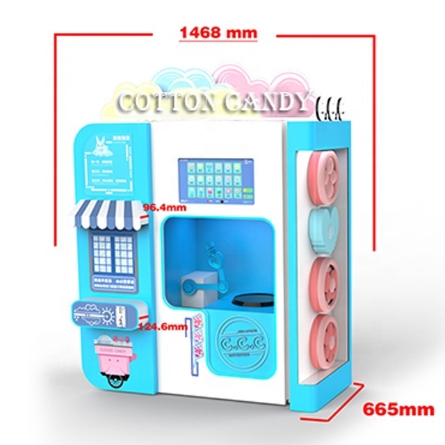 Vendlife Commercial earn money make Marshmallow cotton candy robot machine kids full automatic cotton candy vending machines