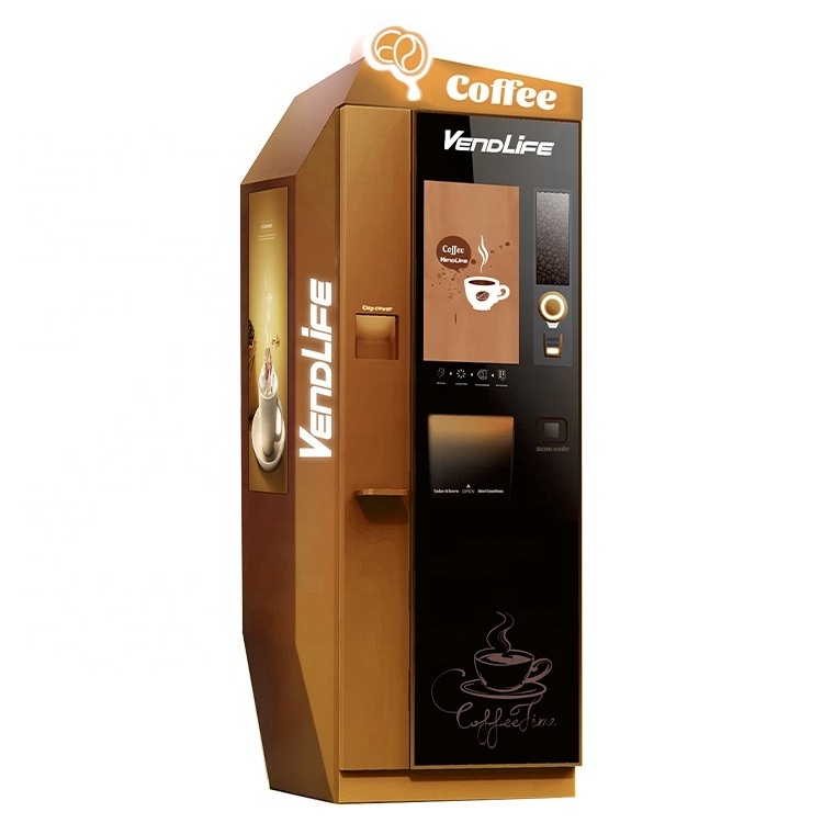 Vendlife Coffee Maker Auto Freshly Ground Brewed Espresso Cappuccino Coffee Vending Machine  Bubble Tea Machine