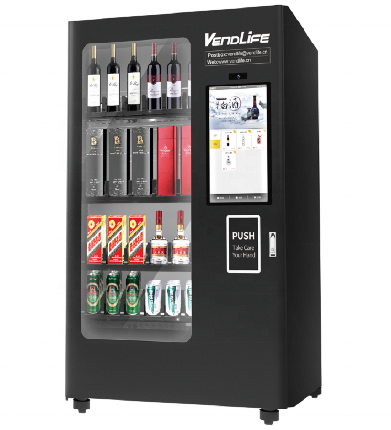 Smart Glass Bottle champagne vending machine Beer Red Wine alcohol  Vending machine for Hotel beer vending for alcohol