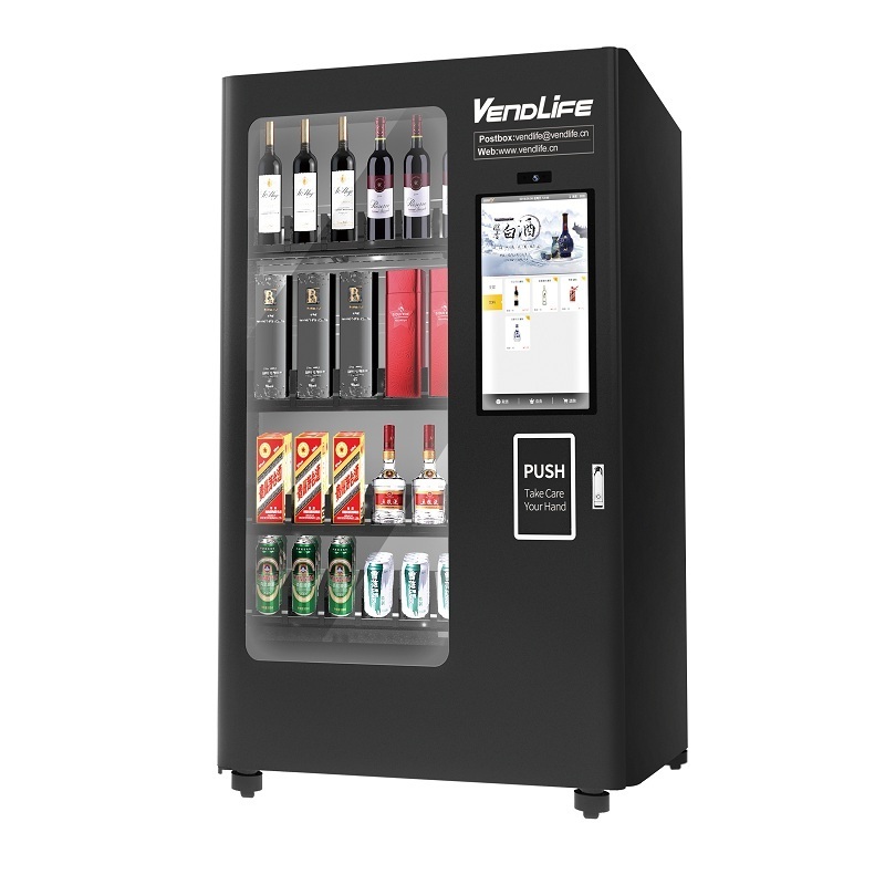 Smart Glass Bottle champagne vending machine Beer Red Wine alcohol  Vending machine for Hotel beer vending for alcohol