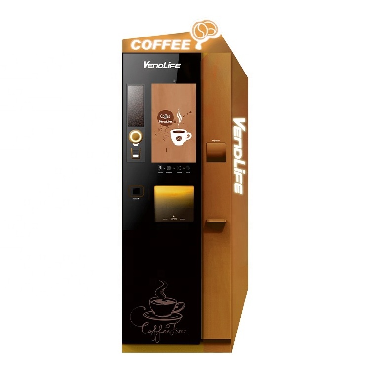 Vendlife Coffee Maker Auto Freshly Ground Brewed Espresso Cappuccino Coffee Vending Machine  Bubble Tea Machine