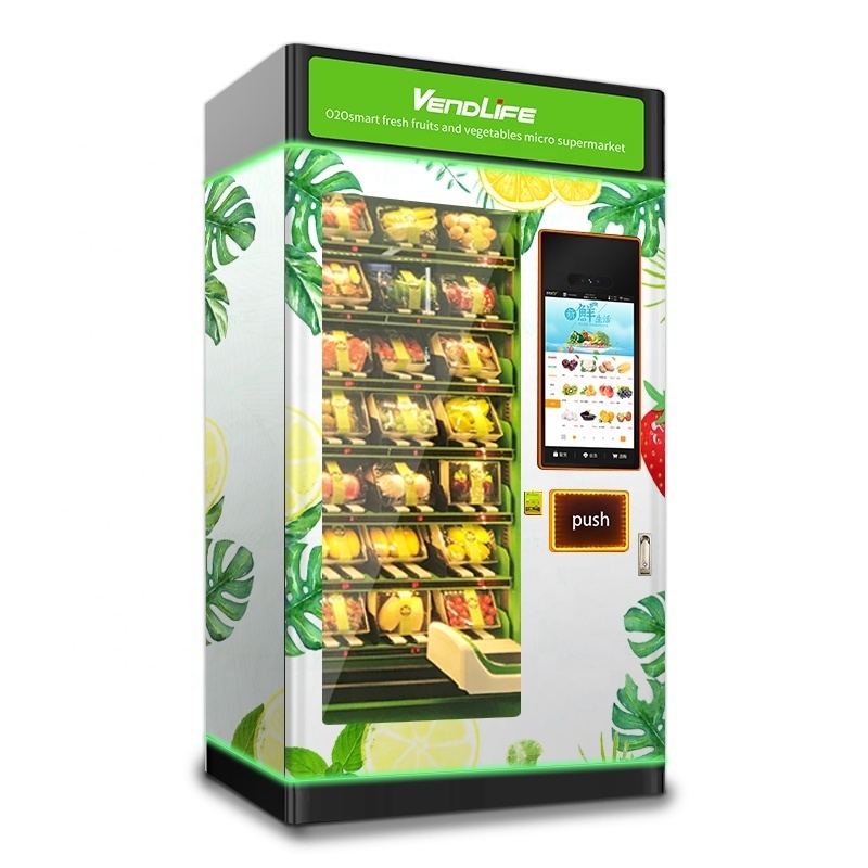 Fresh Salad Milk Newspaper Beer Soda Medicine Book Vending Machine with Electronics Touch Screen