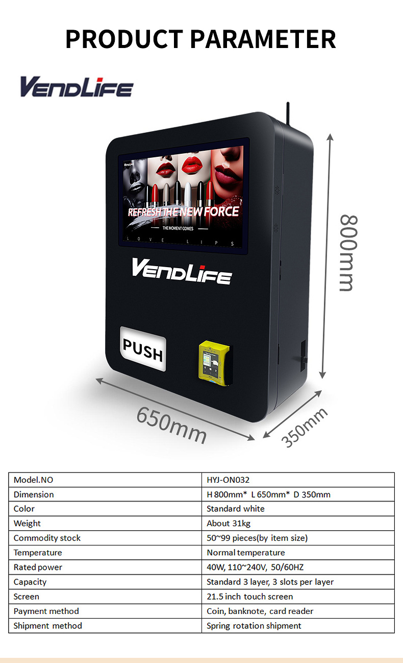 Vendlife Hot Sale Wall Mounted Tabletop Countertop Mini Vending Machine For Beauty/Condom/Eyelash/Nails