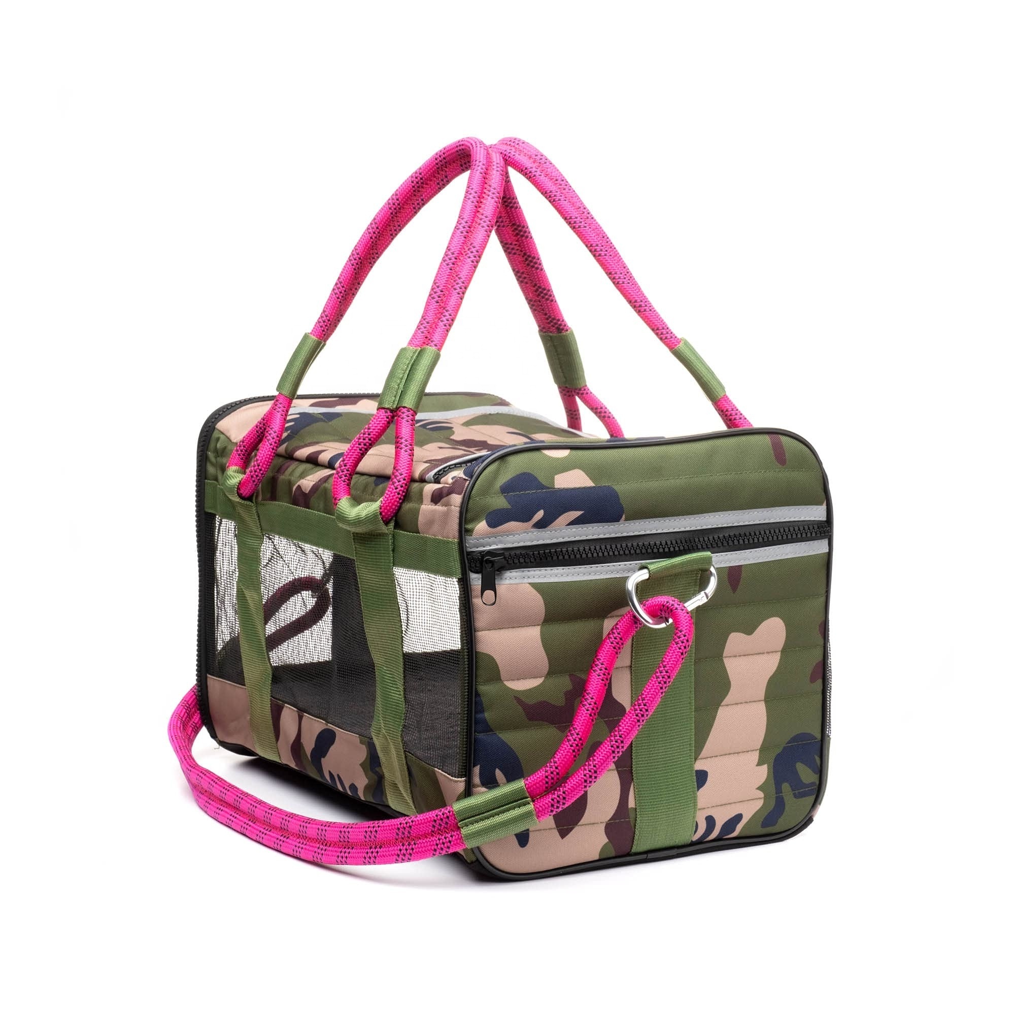 Folding Outdoor Camouflage Breathable Soft side Cat Backpack Travel Tactical Airline Approved Pet Carrier Bag for Dog