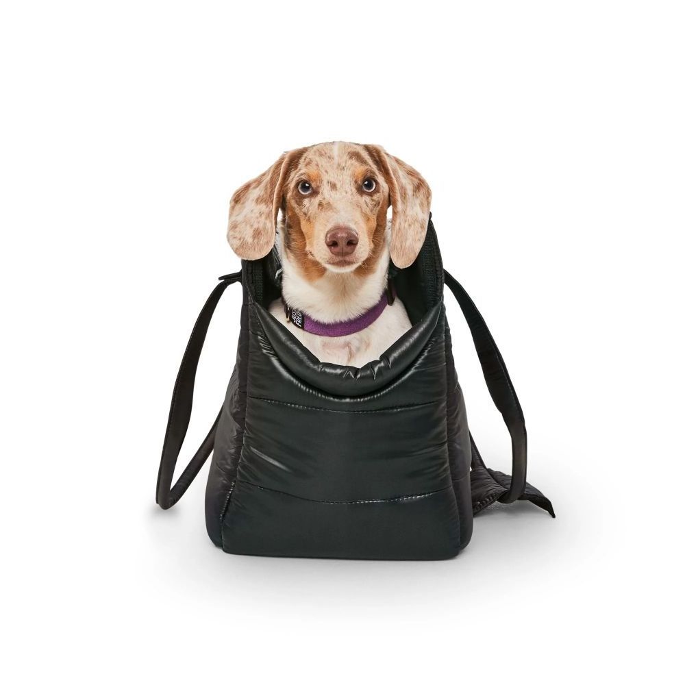 Portable Cat Travel Handbag PU Soft-Sided Pet Purse Carrier Bag Ventilated Dog Carrying Bag with Poop Dispenser