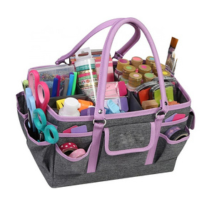 custom Large Craft Caddy Toy Organizer Storage Organizer Tote Bag with Multiple Pockets for Crafts Sewing Paper