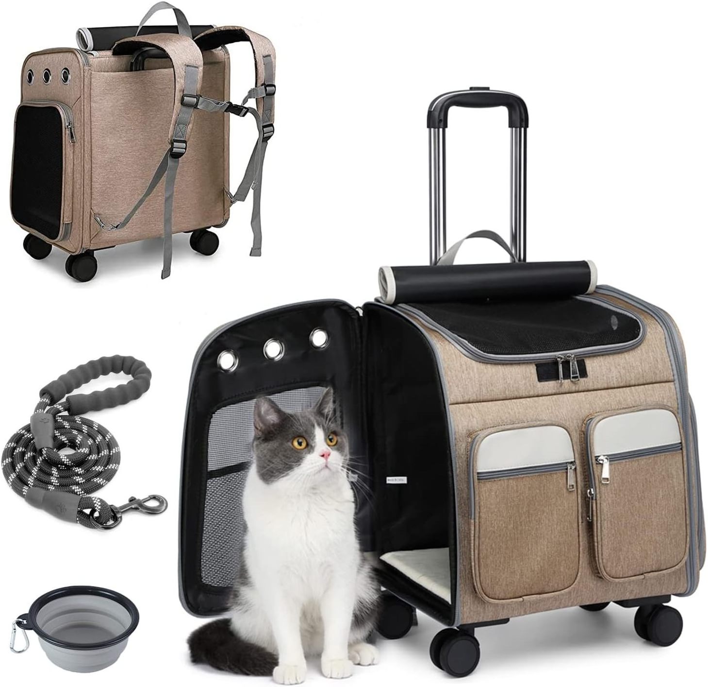 Airline Approve pet Rolling Backpack pet carrier backpack trolley pet carrier with wheels