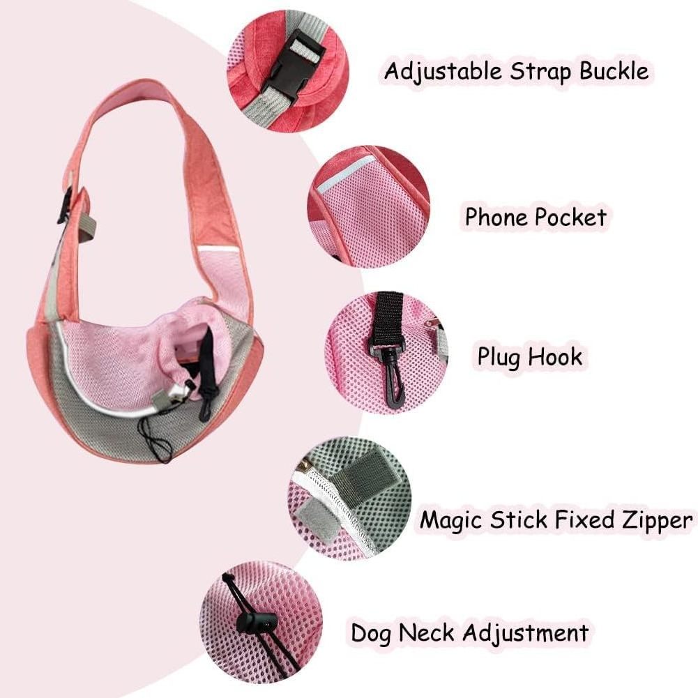 Pet Dog Sling Carrier Puppy Pet Slings Bag for Small Dogs Cats Satchel Carriers Breathable Mesh Hand Free Pet Carrier Bag