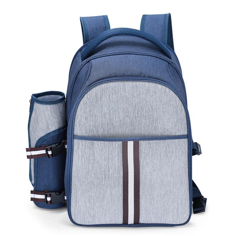 Thermal Camping Lunch Cooler Bag For Picnic Travel Eco Friendly Blue 4 Persons Picnic Backpack