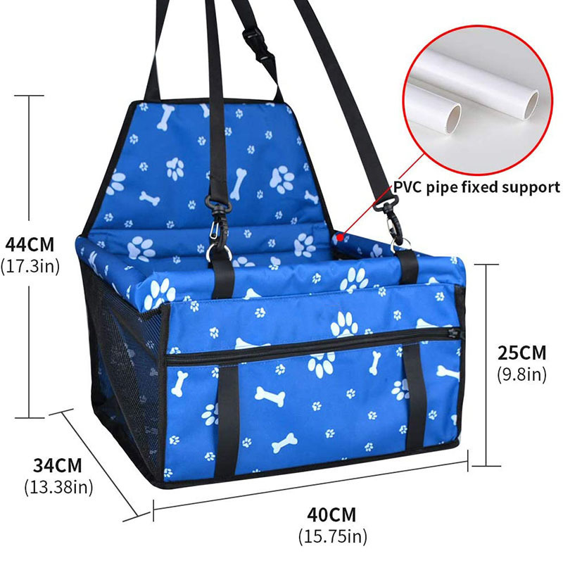 Dog Car Seat Pet Carrier Bag Reinforce Car Booster Seat For Cat Breathable Dog Car Seat Bag With Belt