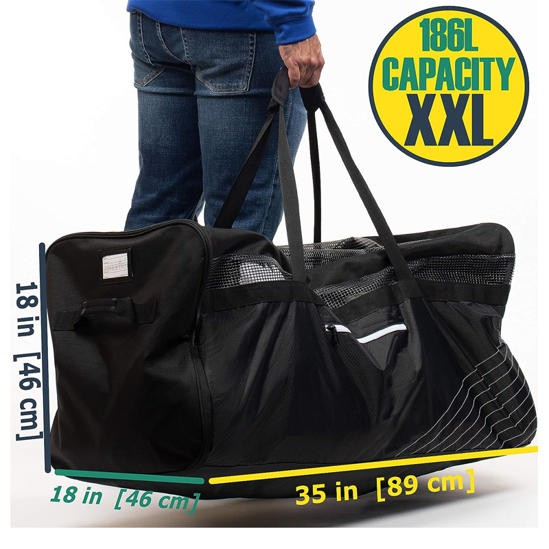 Custom Sports Gym Large Duffel Travel Bag Field Hockey Stick Bags Ice Hockey Goalie Bag with included Organizer Caddy