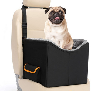 Upgraded Washable Elevated Dog Car Seat for Small Dogs Black Oxford Anti-Slip Sturdy Dog Booster Seats