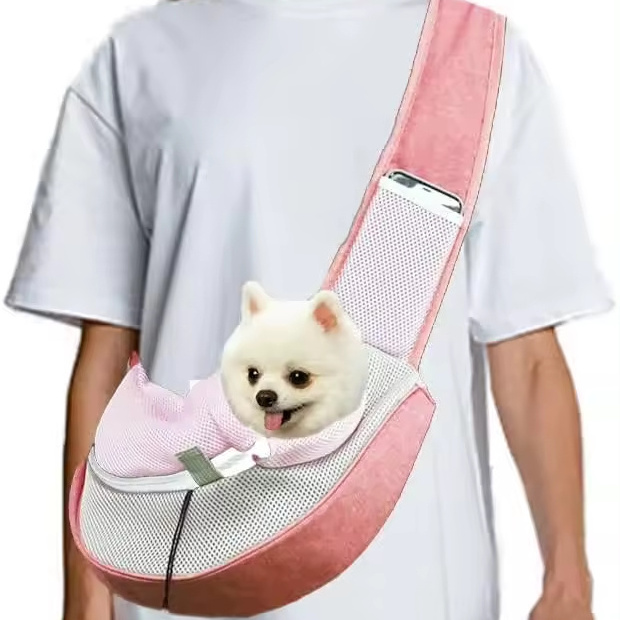 Pet Dog Sling Carrier Puppy Pet Slings Bag for Small Dogs Cats Satchel Carriers Breathable Mesh Hand Free Pet Carrier Bag