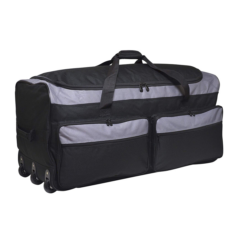 Rolling Larger Capacity Travel Bag 36-Inch 3-Wheel Rolling Locker Black Wheels Organizer Anti theft Travel Bag