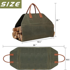 Felt Baskets Basket Storage Firewood Carrier Tote Factory OEM ODM Heavy Duty Canvas Firewood Wood Log Carrier Bag