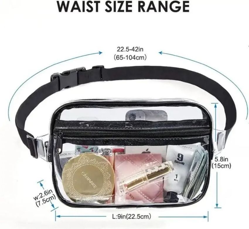 Clear Fanny Pack Wholesale Custom Printed Waterproof Transparent Clear PVC Fanny Packs Waist Bag