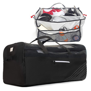 Custom Sports Gym Large Duffel Travel Bag Field Hockey Stick Bags Ice Hockey Goalie Bag with included Organizer Caddy