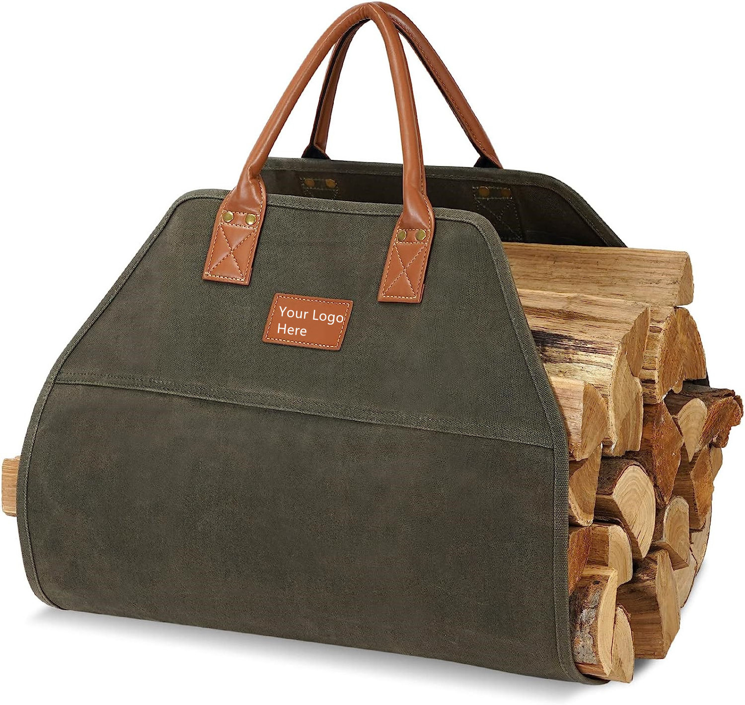 Felt Baskets Basket Storage Firewood Carrier Tote Factory OEM ODM Heavy Duty Canvas Firewood Wood Log Carrier Bag