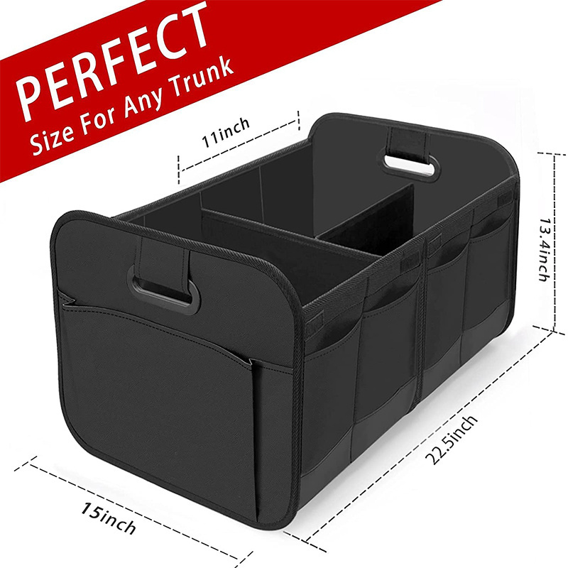 Collapsible Foldable Multi-Compartment Large Capacity Car Trunk Detailing Boot Storage Organizer Box For Sturdy Cargo Storage