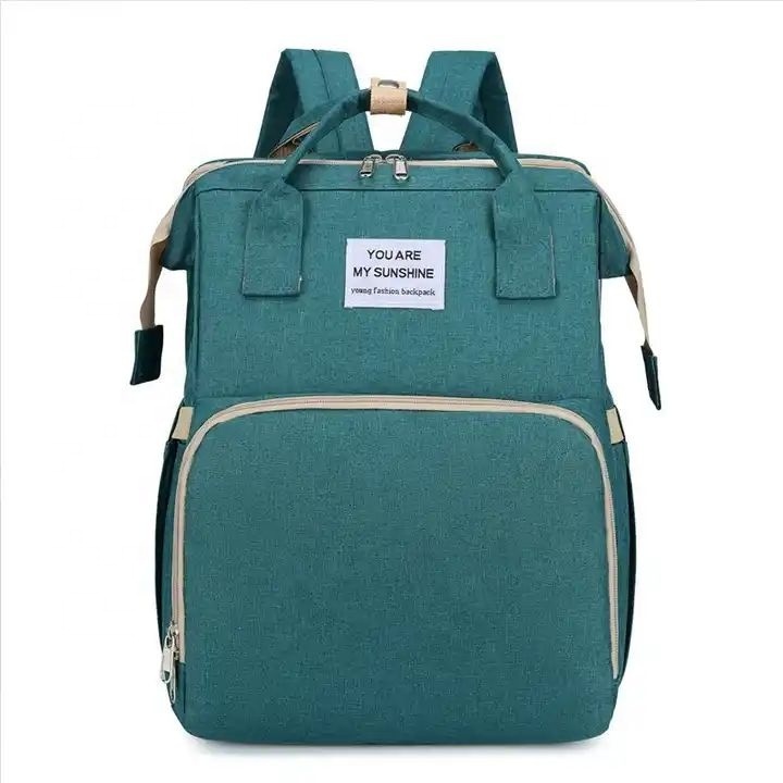 Wholesale Portable Outdoor Travel Multi-functional Mommy Bag Large Capacity Backpack Folding Crib Baby Diaper bag