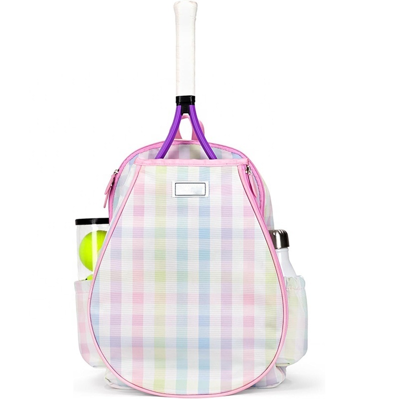 Custom Colorful Lightweight Junior Tennis & Baseball Racket Backpack Girls Softball Carryall Canvas Kids Tennis Bag