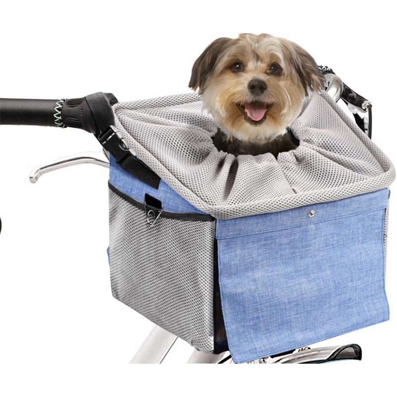 Custom Outdoor Travel Bike Cat Dog Carrier Bicycle Front Basket Bicycle Pet Carriers