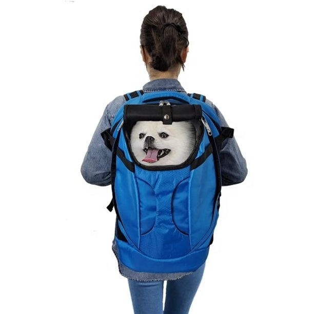 Adjustable Pet Front And Back Cat Dog Carrier Backpack Soft Ventilated Safety Pet Backpack For Travel Hiking Climbing Driving