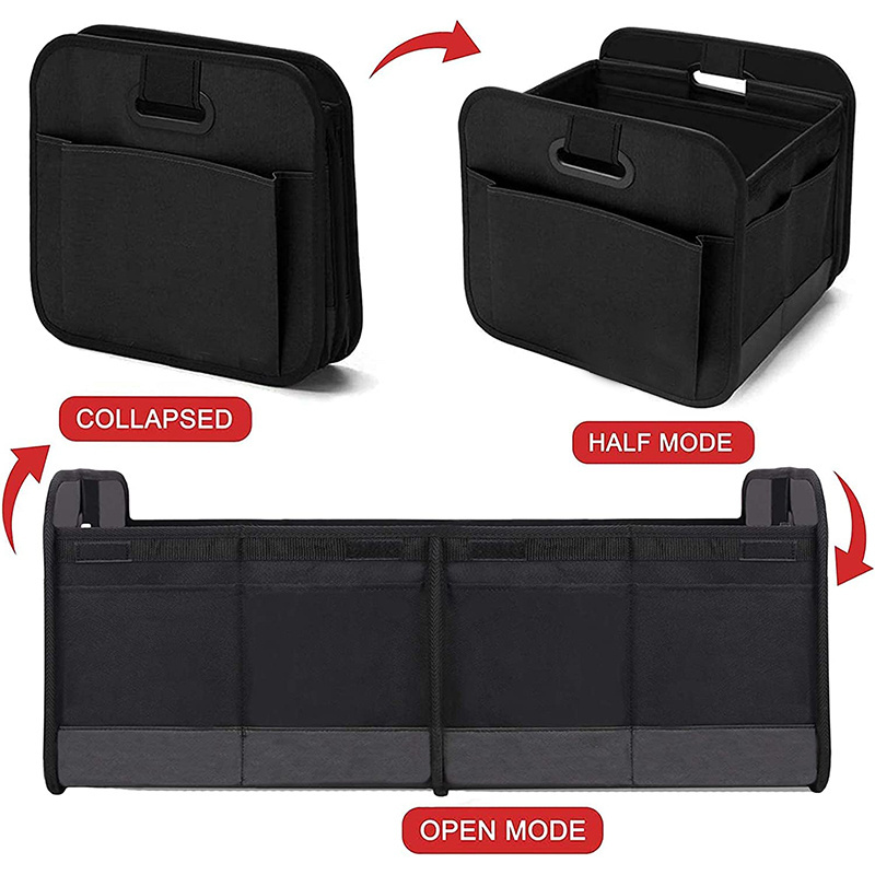 Collapsible Foldable Multi-Compartment Large Capacity Car Trunk Detailing Boot Storage Organizer Box For Sturdy Cargo Storage