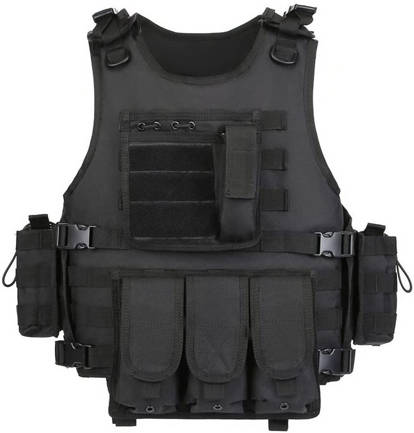 Black Training Climbing Hiking Trekking Sport Vest Durable Equipment Combat Chest Vest Weight Tactical Vest