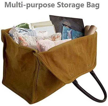 Factory Hot Durable Firewood Holder Heavy Duty Wax Canvas Log Carrier Tote bag