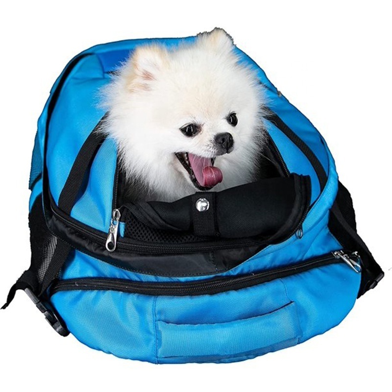 Adjustable Pet Front And Back Cat Dog Carrier Backpack Soft Ventilated Safety Pet Backpack For Travel Hiking Climbing Driving