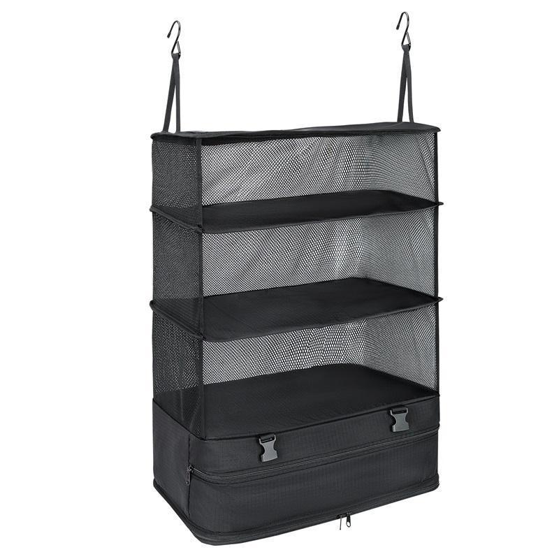 BSCI Custom Portable Travel Shelves Bag Foldable closet hanging organizer