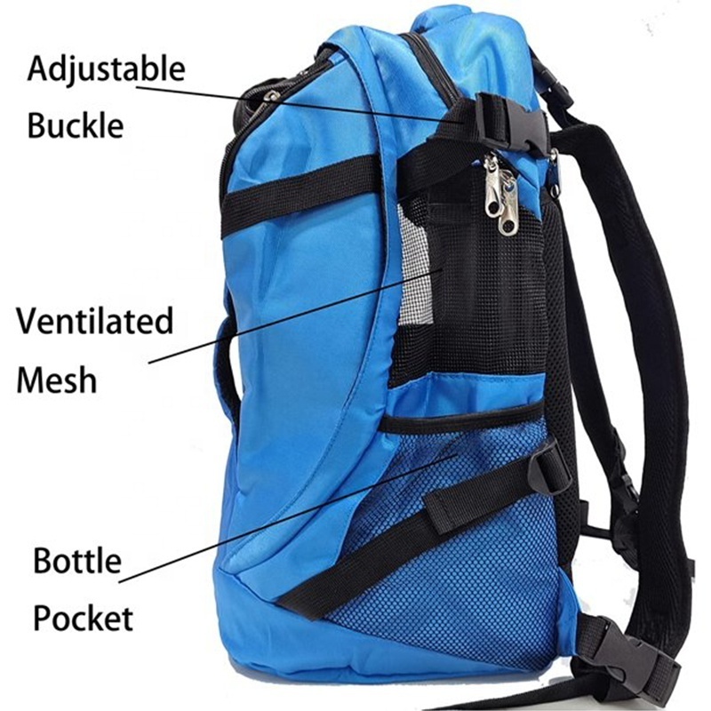 Adjustable Pet Front And Back Cat Dog Carrier Backpack Soft Ventilated Safety Pet Backpack For Travel Hiking Climbing Driving